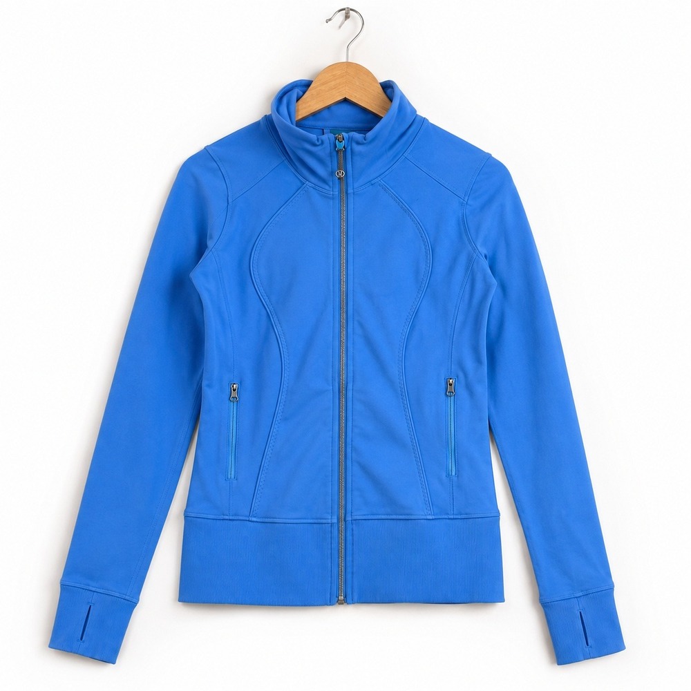 Lululemon Define Jacket Blue Luon Full Zip Thumbholes Womens Size 6